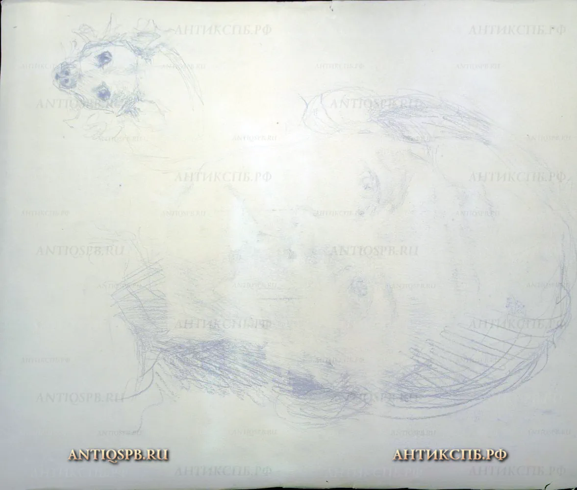 Рисунок "Персонажи пьесы". Бумага, гуашь, карандаш. Вт. четв. ХХ века. №17339.8